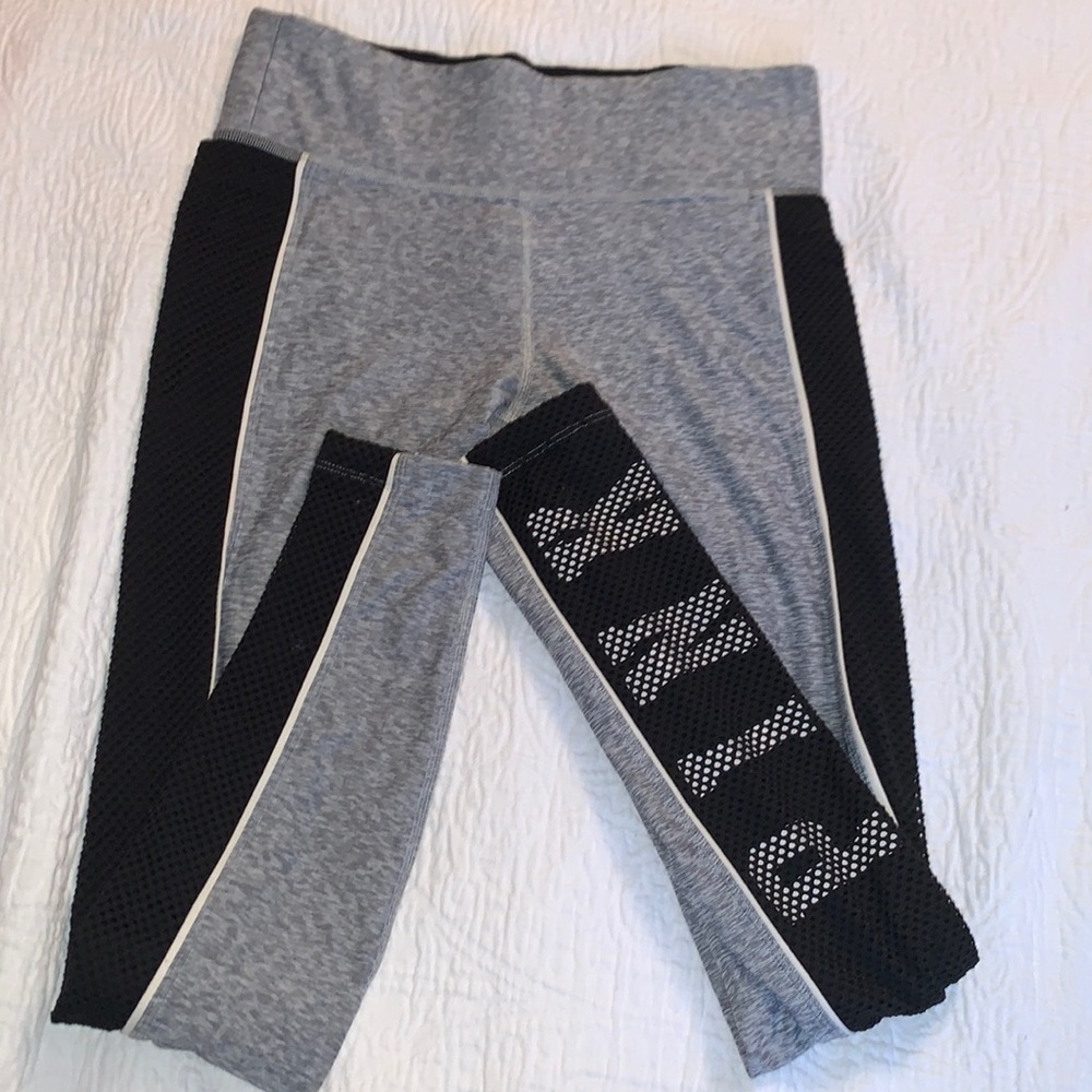 PINK VS marl grey leggings & black fishnet